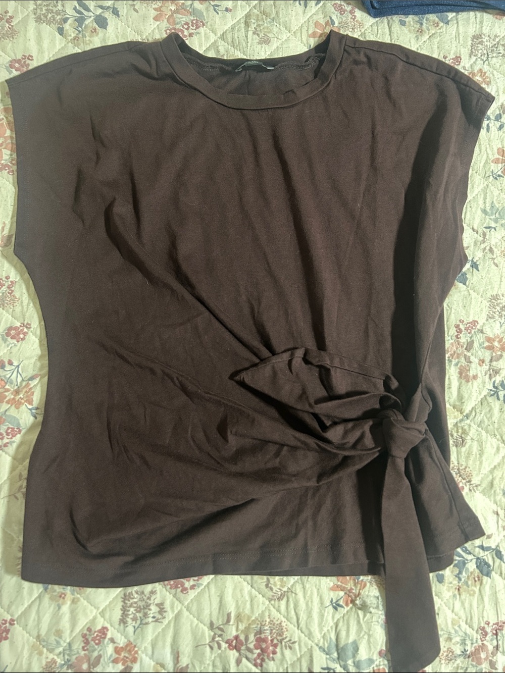 Ann Taylor Brown Tie-Detail Tank Top